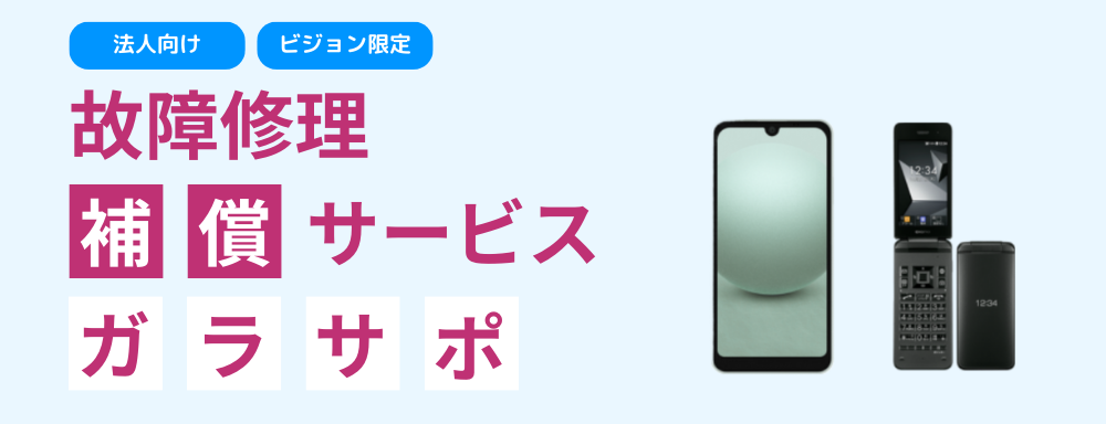 法人向けビジョン限定故障修理補償サービスガラサポ